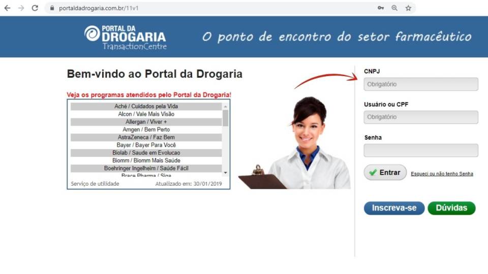 página inicial Portal da Drogaria