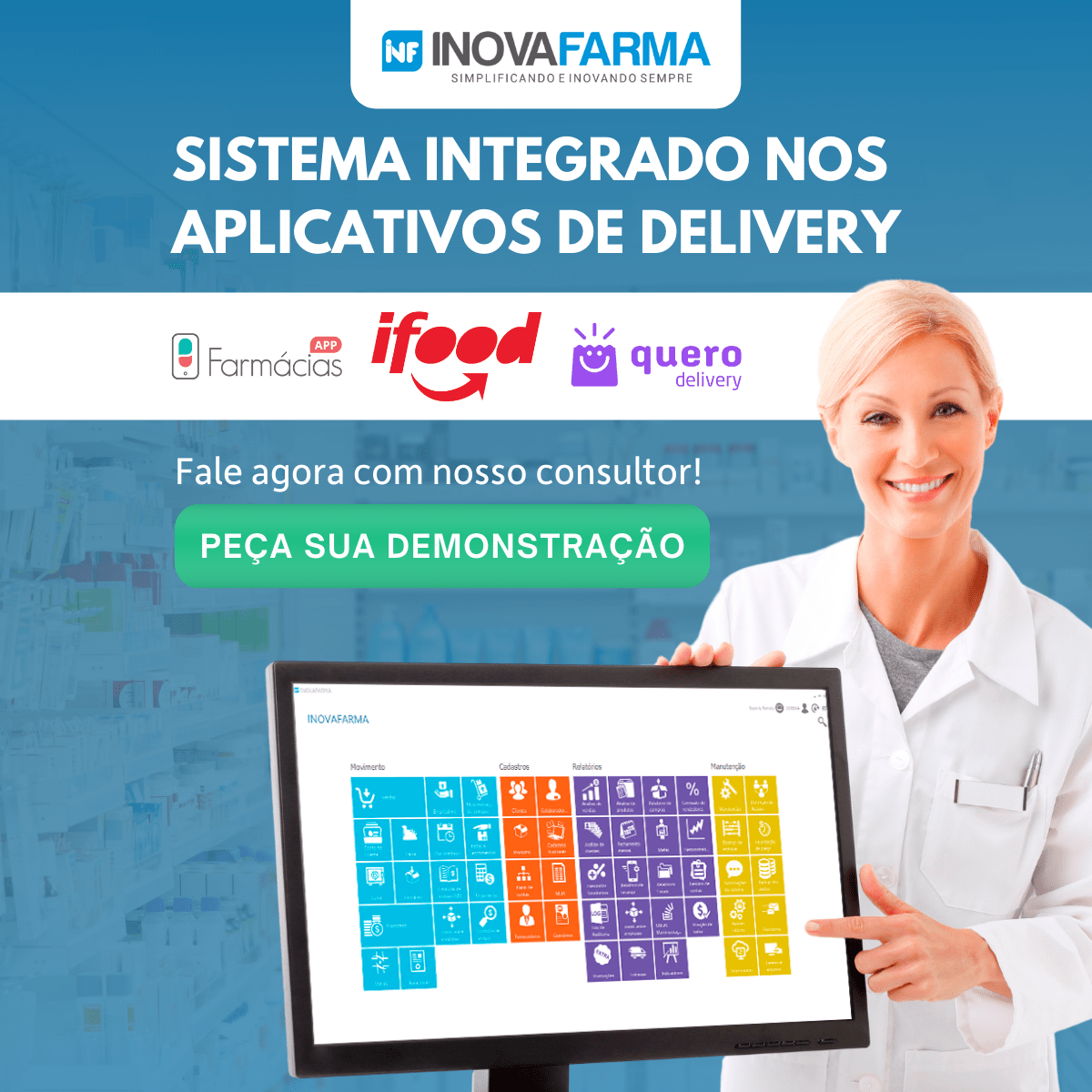 INOVAFARMA integrado com app delivery