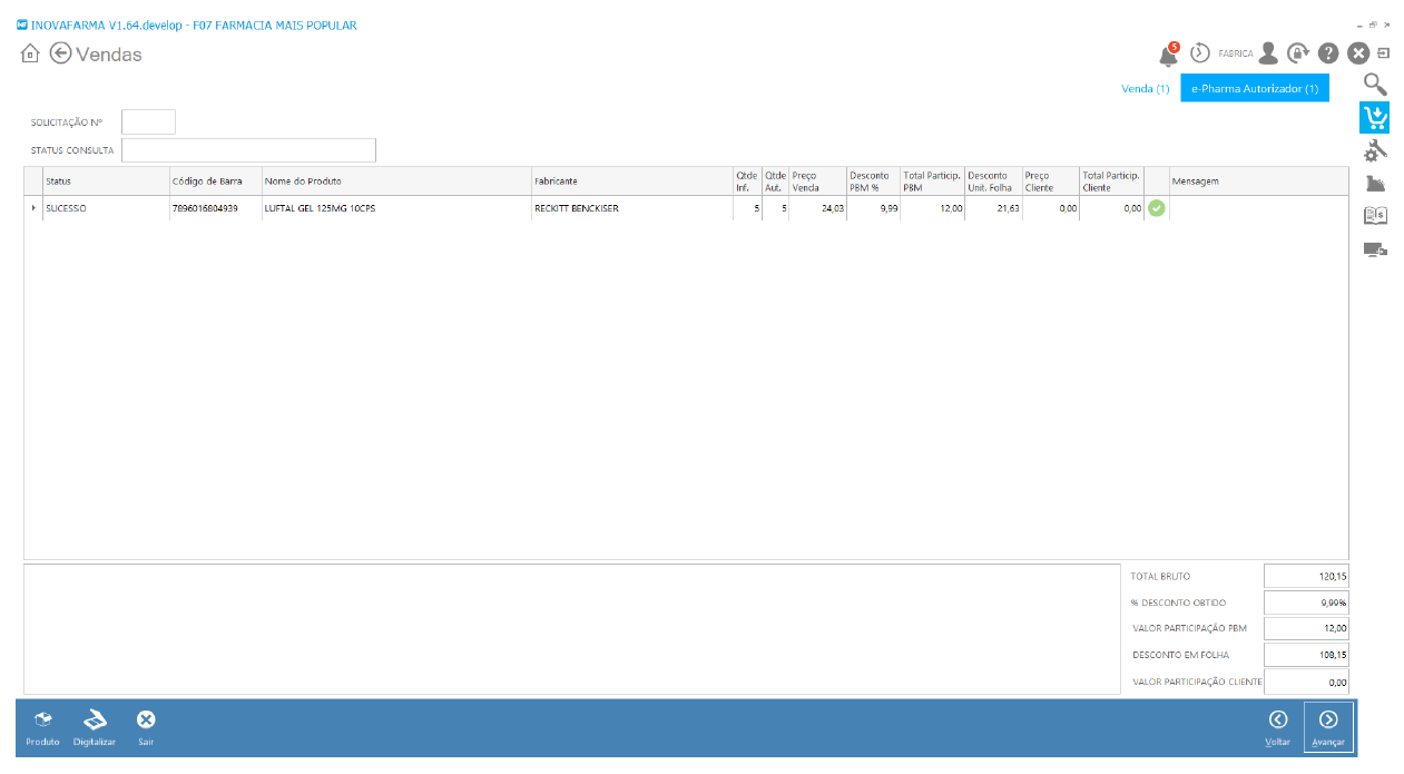 Desconto em Medicamento Autorizado pelo PBM ePharma
