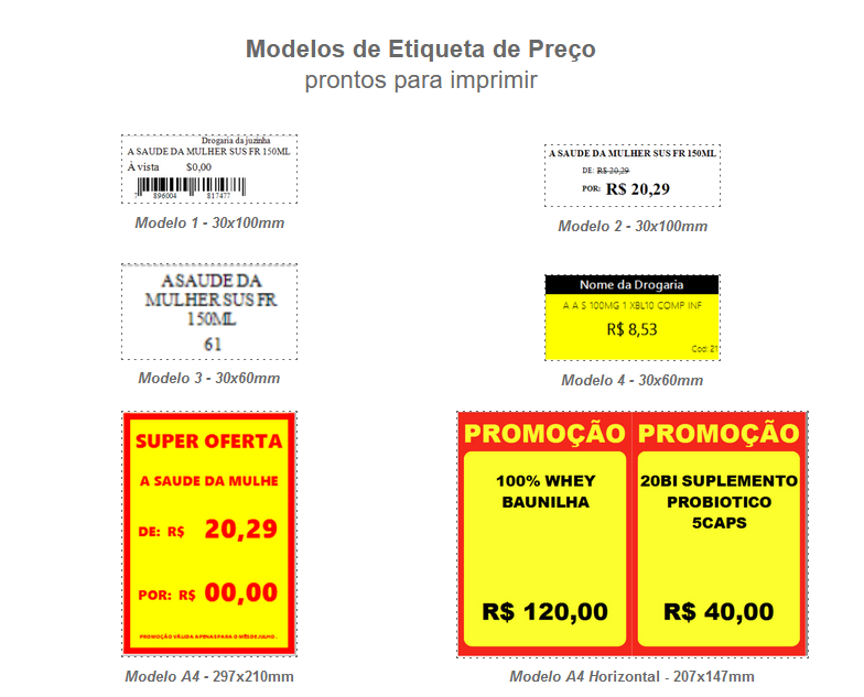 Propagandas criativas para farmácias - etiquetas de preço
