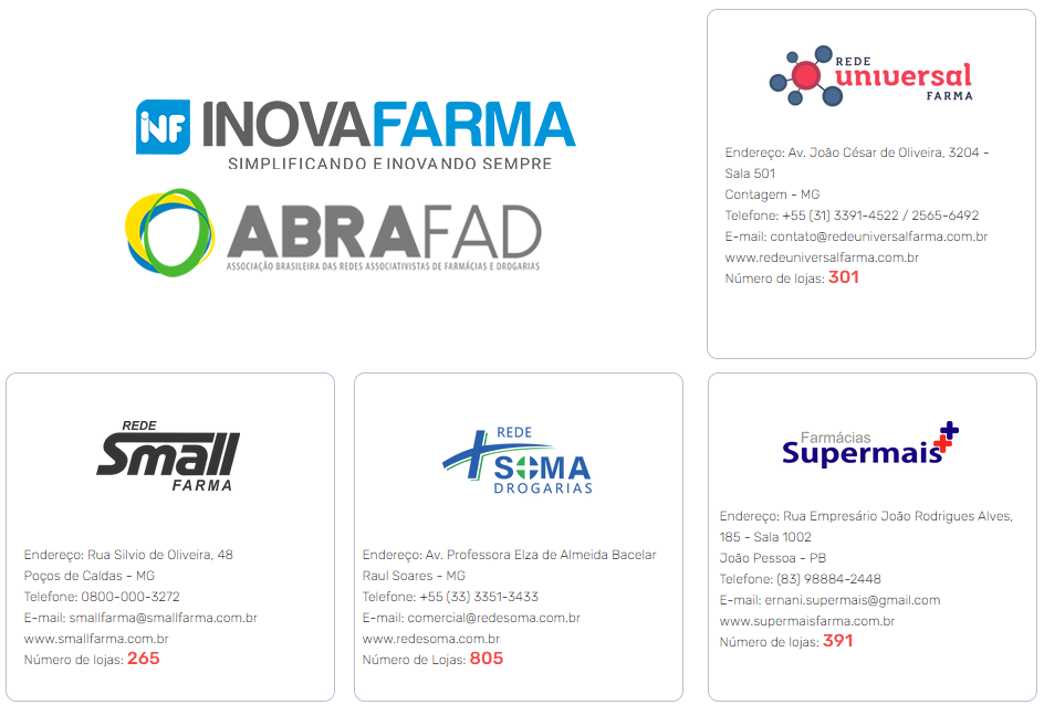 Redes Abrafad homologadas InovaFarma