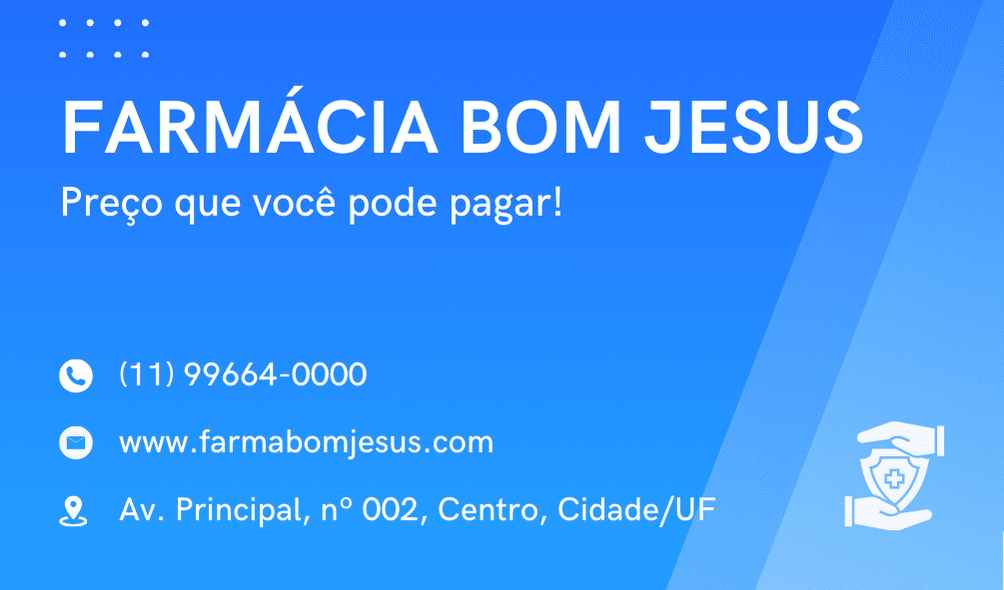 Cartão de Visita de Farmácia - Exemplo