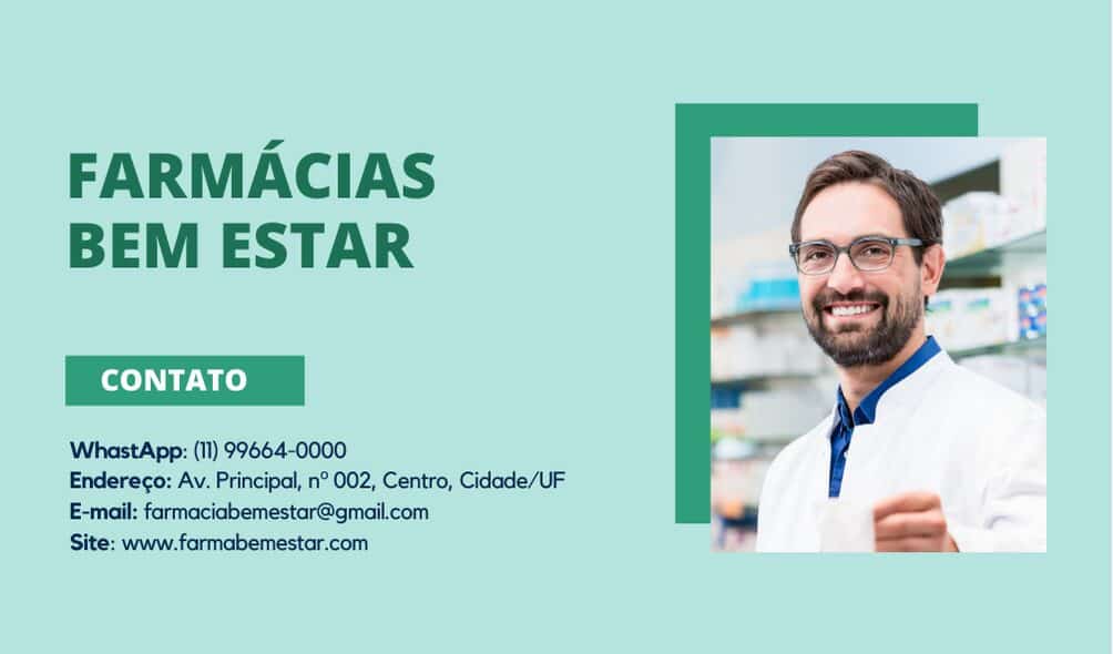 Cartão de Visita para farmácia
