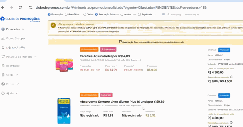 Produtos do Scanntech Clube de Promoções