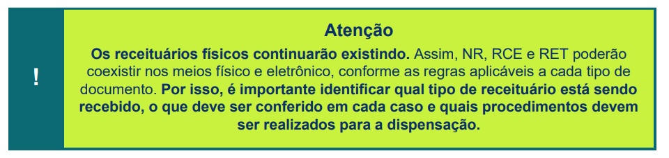 NR, RCE e RET - Sistema Nacional de Controle de Receituários